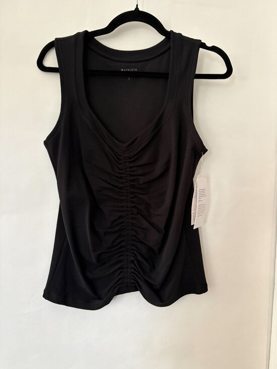Athleta Tops - NWT Athleta Black Cinch Tank Ruched Athletic Top Cami Size Large